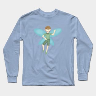 Boy Fairy in Green Long Sleeve T-Shirt